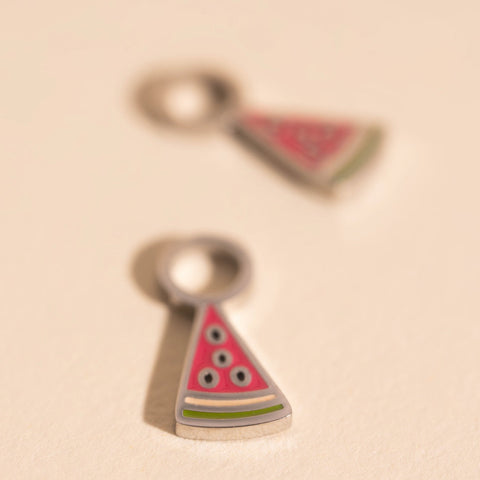 Mini Watermelon Huggie Hoop Charms