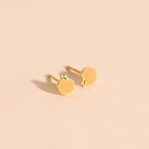 Mini Peach Stud Earrings