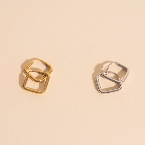 Diamond Rounded Huggie Hoop Earrings