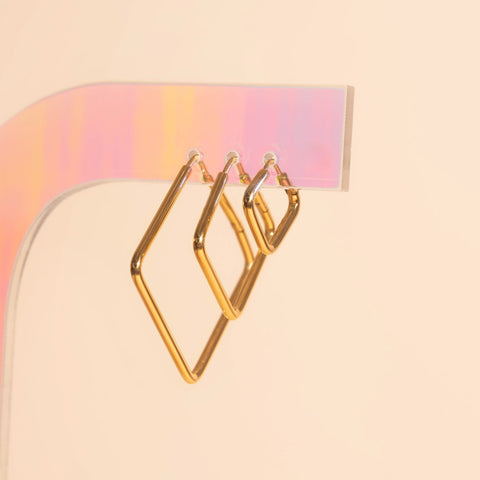 Diamond Rounded Huggie Hoop Earrings