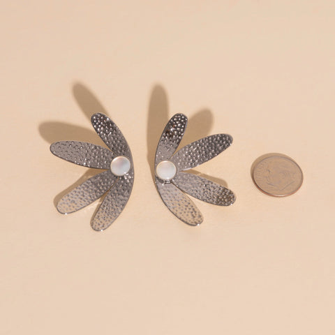 Jumbo Half Bloomed Stud Earrings