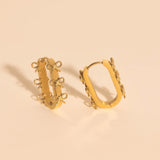 Stacked Rope Bow Oblong 3D Huggie Hoop Earrings