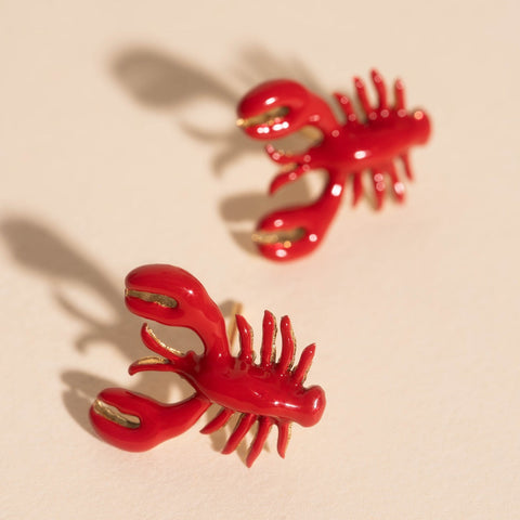 Red Lobster Stud Earrings