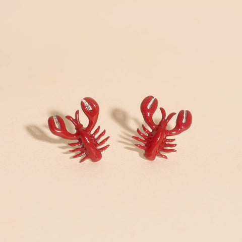 Red Lobster Stud Earrings