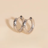 Hammered Chunky Rounded Huggie Hoop Earrings