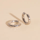 Hammered Chunky Rounded Huggie Hoop Earrings