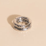 Hammered Chunky Rounded Huggie Hoop Earrings