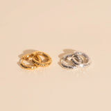 Hammered Chunky Rounded Huggie Hoop Earrings