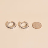 Hammered Chunky Rounded Huggie Hoop Earrings