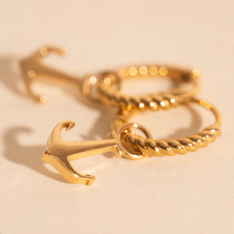 Anchors Aweigh Huggie Hoop Charms