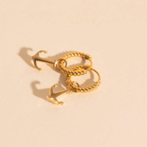 Anchors Aweigh Huggie Hoop Charms