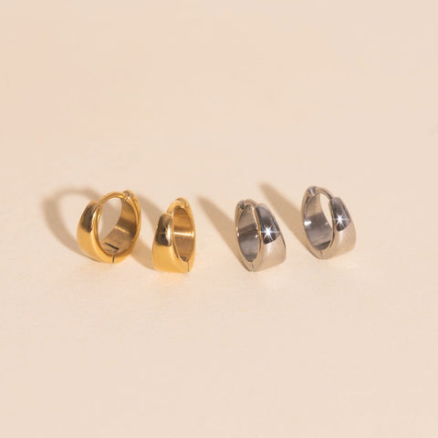 Chunky Teardrop Mini Huggie Hoop Earrings