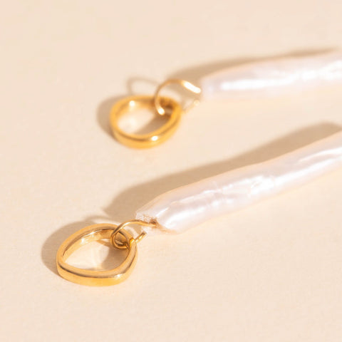 Sailor's Pearl Huggie Hoop Charms