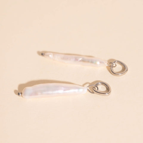 Sailor's Pearl Huggie Hoop Charms