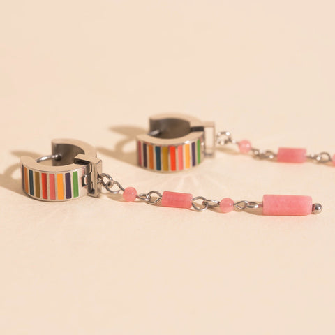 Pink Minnow Super Chunky Huggie Hoop Charms