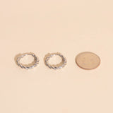 Twisted Rope Rounded Huggie Hoop Earrings
