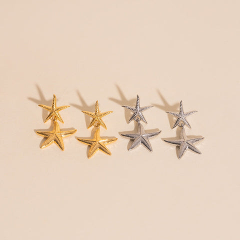 Starfish Dangle Stud Earrings