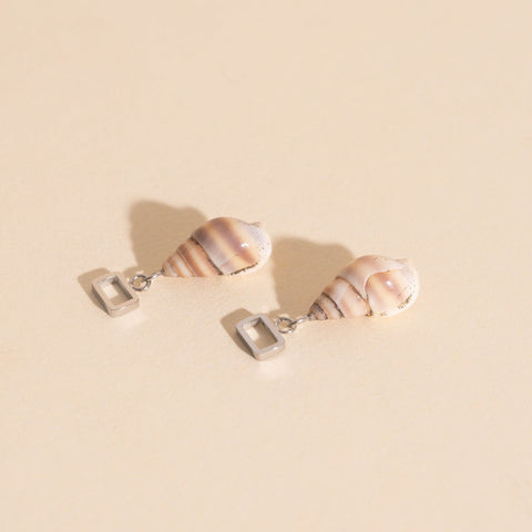 Spiral Shell Chunky Huggie Hoop Charms