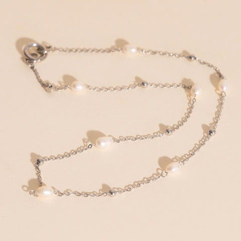 Mini Pearl Chain Necklace (18")