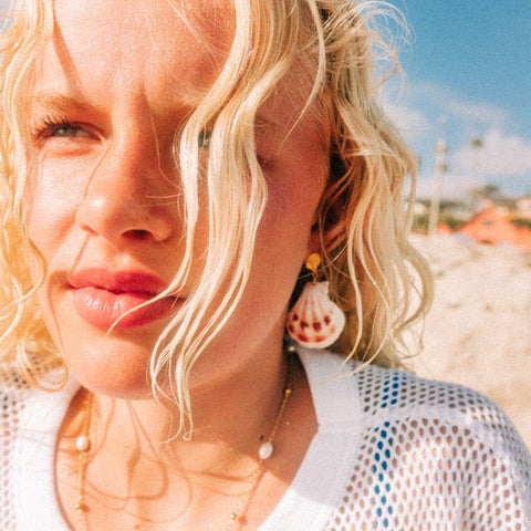 Seashell Dangle Stud Earrings