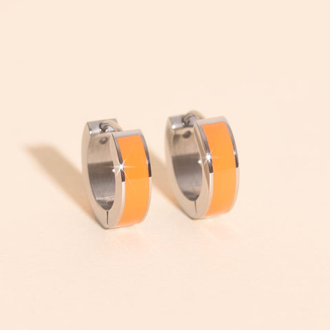 Color Chunky Huggie Hoop Earrings