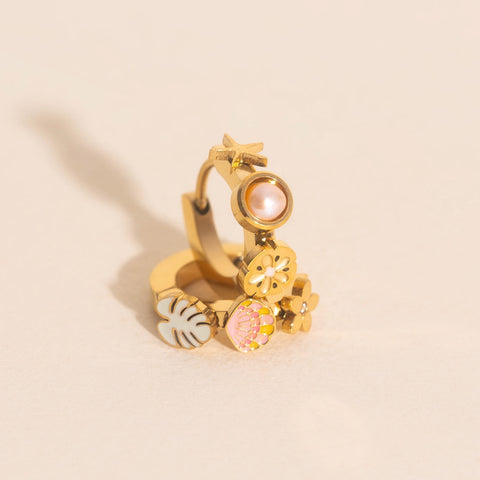 Hawaii 3D Huggie Hoop Earrings