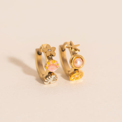 Hawaii 3D Huggie Hoop Earrings