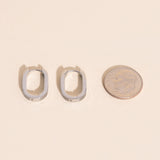 Oblong Line Huggie Hoop Earrings