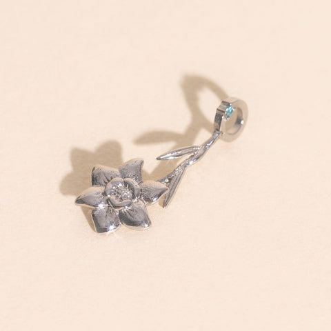 March Daffodil Birth Flower Necklace Charm