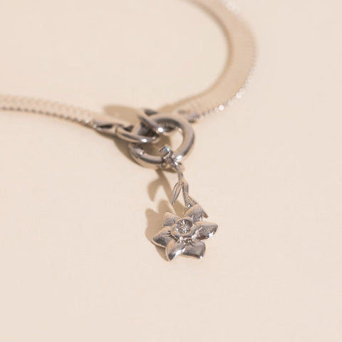 March Daffodil Birth Flower Necklace Charm