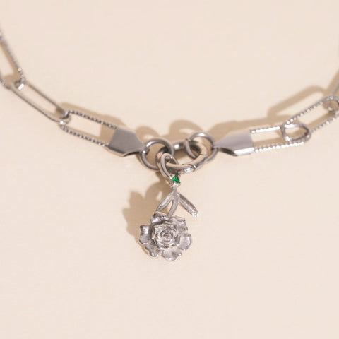 May Peony Birth Flower Necklace Charm