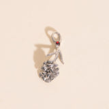 January Carnation Birth Flower Necklace Charm