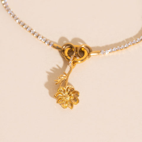 October Cosmos Birth Flower Necklace Charm