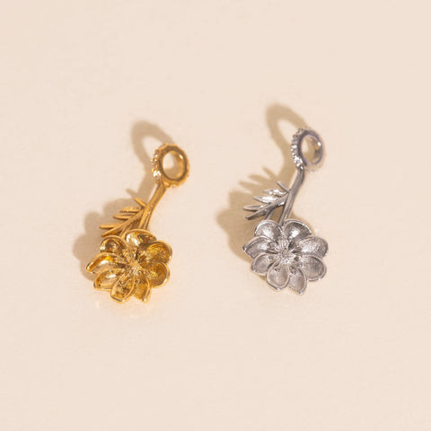 October Cosmos Birth Flower Necklace Charm