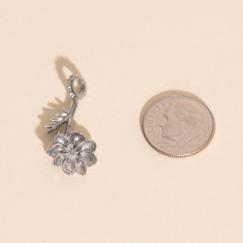 October Cosmos Birth Flower Necklace Charm