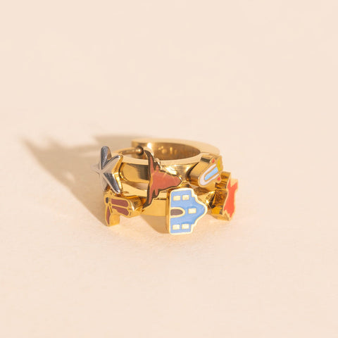 Texas 3D Huggie Hoop Earrings