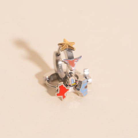 Texas 3D Huggie Hoop Earrings