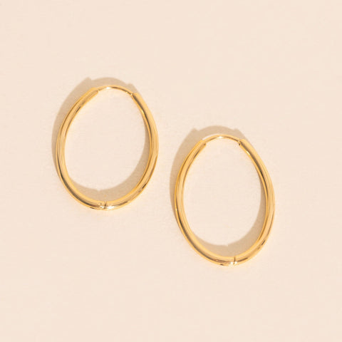 Oval Rounded Huggie Hoop Earrings