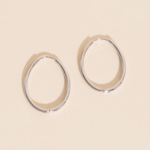 Oval Rounded Huggie Hoop Earrings