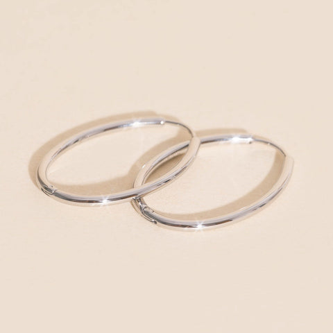 Oval Rounded Huggie Hoop Earrings