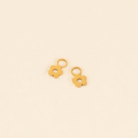 Mini Flower Huggie Hoop Charms