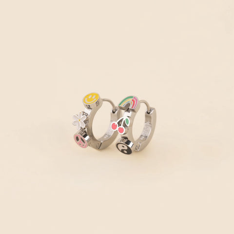 Groovy 3D Huggie Hoop Earrings