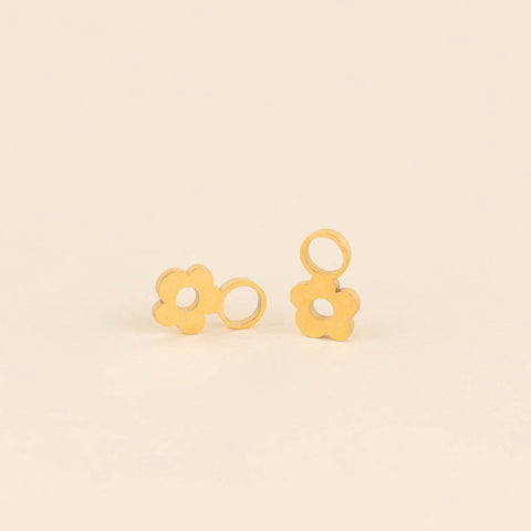 Mini Flower Huggie Hoop Charms