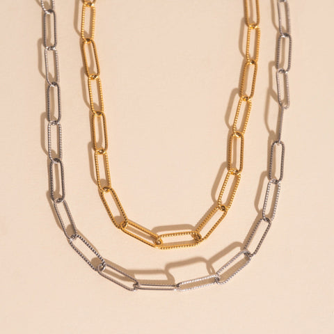 Textured Paperclip Necklace