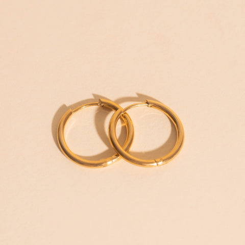 Circle Rounded Huggie Hoop Earrings