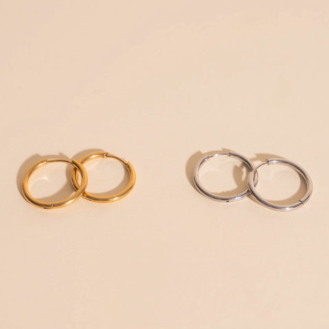 Circle Rounded Huggie Hoop Earrings