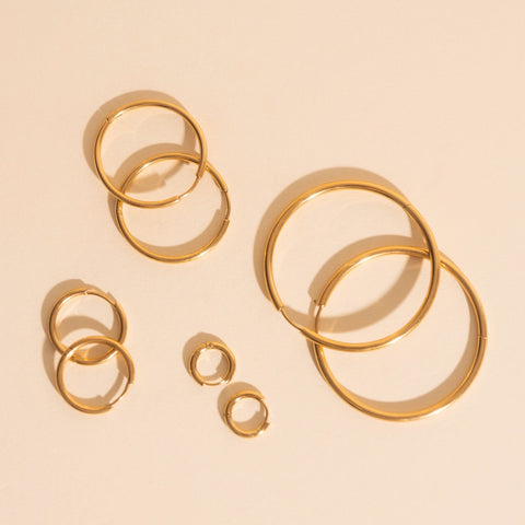 Circle Rounded Huggie Hoop Earrings