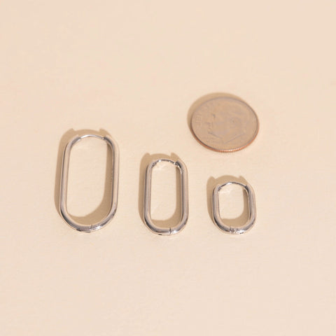 Titanium Rectangle Rounded Huggie Hoop Earrings
