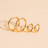 Titanium Circle Rounded Huggie Hoop Earrings