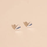 Folded Heart Stud Earrings